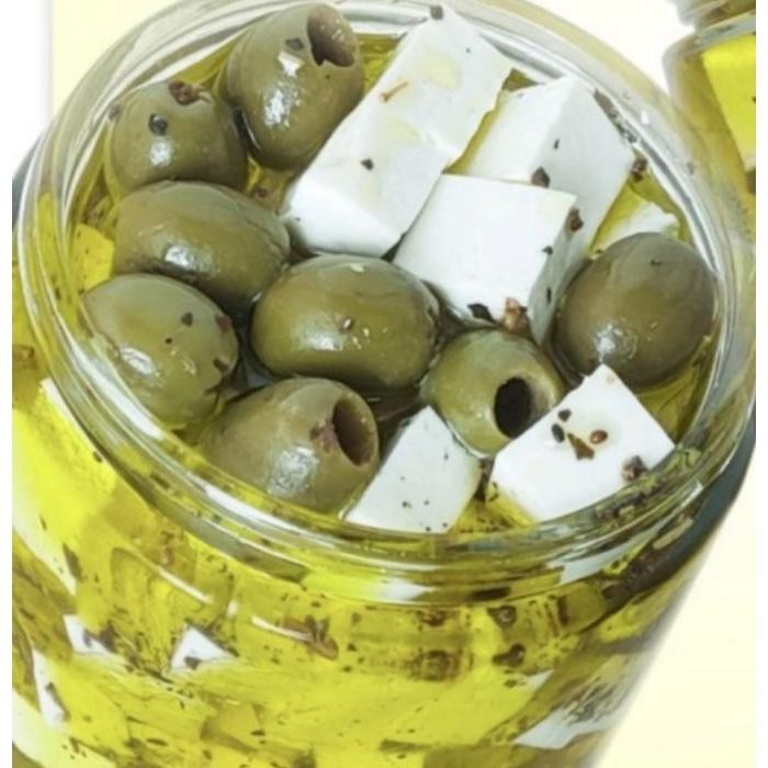 

Feta Cheese With Green O In O Oil And S No Suger No 125Gr