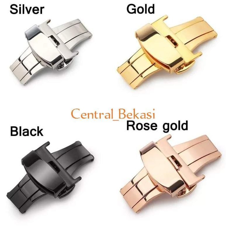 Buckle Bukel Tali Jam Butterfly 18mm 20mm 22mm DiM