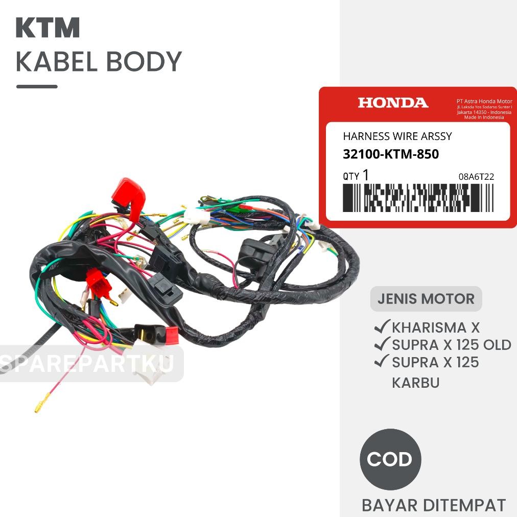 KPH KABEL BODY KHARISMA X, SUPRA X 125 OLD, SUPRA X 125 KARBU/ HARNESS WIRE/ MOTOR/ HONDA/ BODI