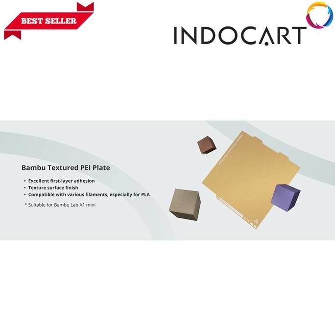 

TERBARU INDOCART 3D Printer BambuLab Build Plates Textured PEI Plate A1 mini