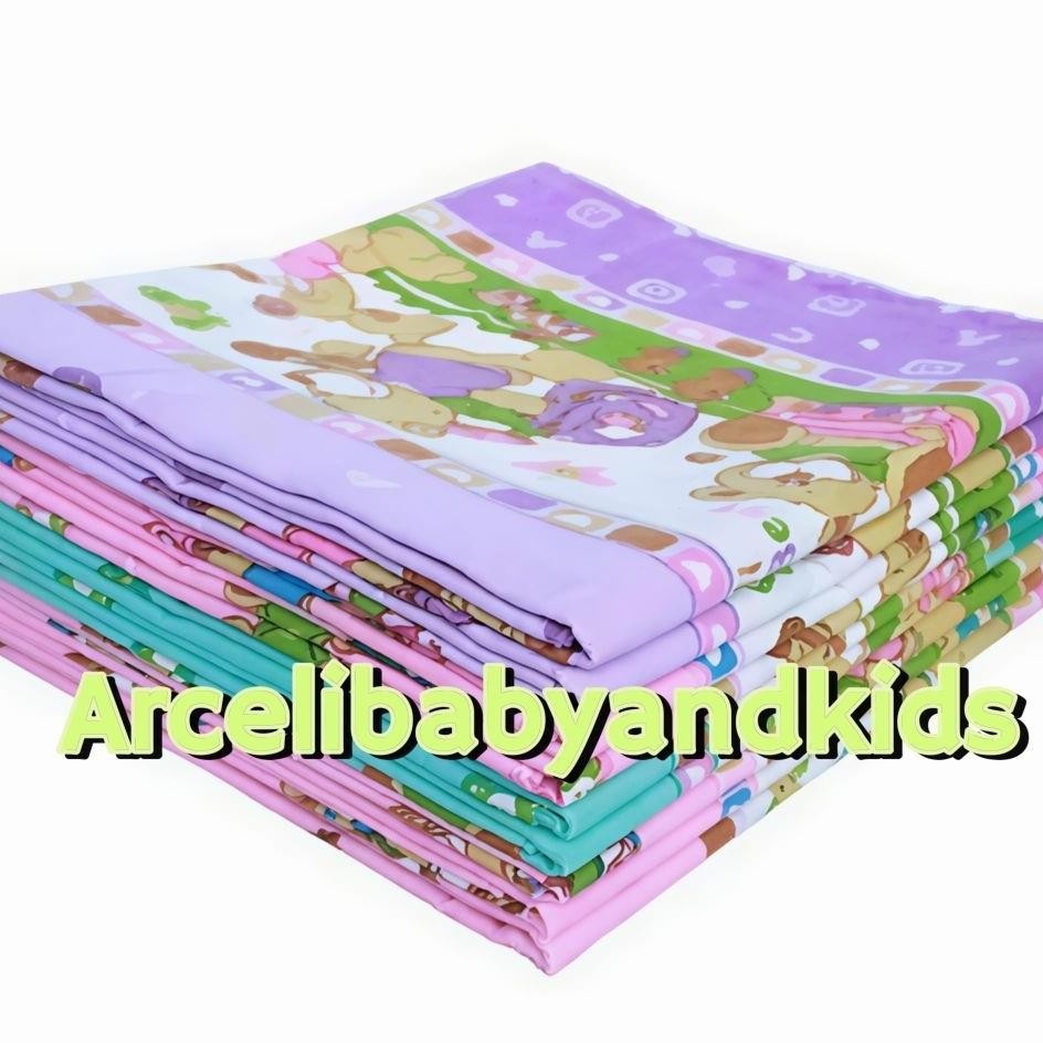 1 Lusin 12Pcs Bedong Bayi 110X90Cm Bedong Bayi Bahan Flanel Katun Lembut Pernel Bayi Motif Lucukain 