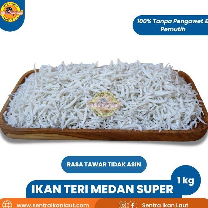 

Ikan Asin Kering Teri Medan Putih Halus Kualitas Super 800 Gram HS