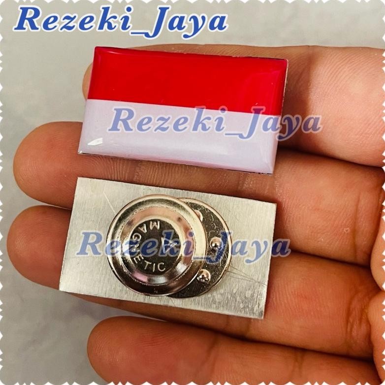 Ukd-23 Pin Bendera Merah Putih Pin Bendera Indonesia Magnet Premium 100% Original