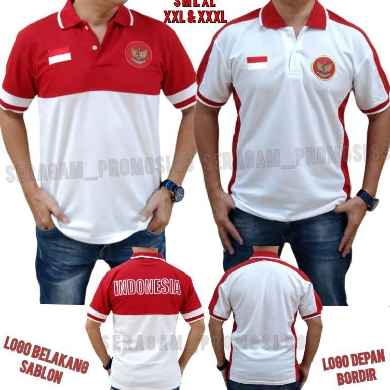 Kaos Kerah Merah Putih Indonesia / Kaos Kerah 17 Agustus Indonesia /