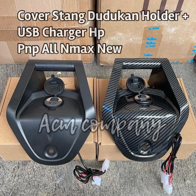 Cover Tutup Stang 3In1 Usb Dudukan Holder Hp Gps Yamaha Nmax New Variasi Aksesoris Motor Termurah