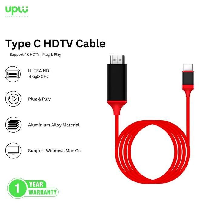 ASLI UPLU KABEL HDMI USB TYPE C KE HDMI TV PROYEKTOR LAPTOP SUPPORT 4K