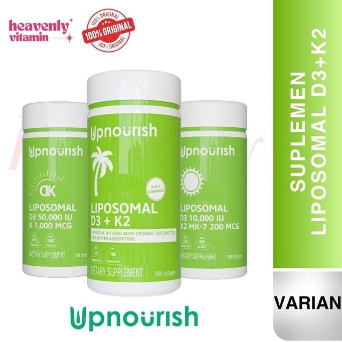 Upnourish Liposomal Vitamin D3 5000 IU + K2 100 mcg Vit D3 K2 365 SG