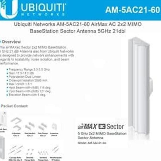 Ubiquiti Am-5Ac21-60 Airmax Ac Basestation Antenna Sectoral 5Ghz New Stok