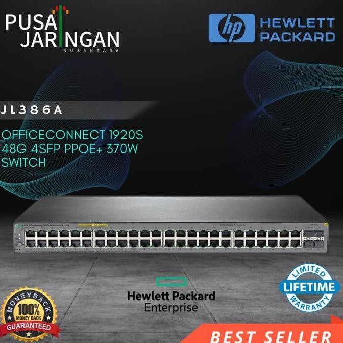 Hp Jl386A Hpe Officeconnect 1920S Poe Switch 48 Port Gigabit + 4Sfp New Stok