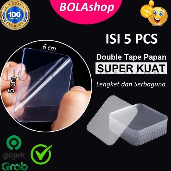

5 PCS Double Tape Nano Papan Perekat Dinding Dua Sisi Super Kuat CC
