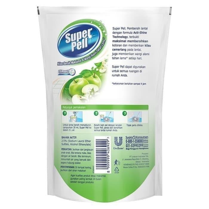1 Dus / Karton Super Pell Sabun Pel Pembersih Lantai Fresh Apple 770Ml Original Dan Terpercaya