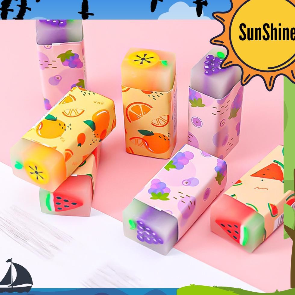 

Ty69 Sunshine Fancy Selusin / 12 Pcs Penghapus Karet Berbagai Motif Lucu Ty69