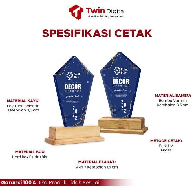 

Plakat Akrilik Bambu Piagam Penghargaan Tropi Wisuda-Plakat Kayu WP.16 ea
