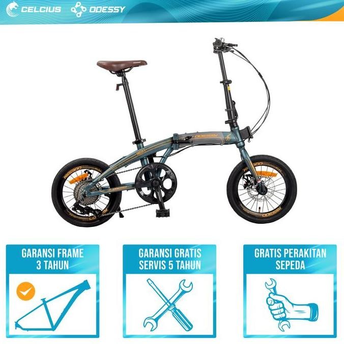 SEPEDA LIPAT ODESSY ROOSTER FRAME ALLOY UKURAN 16 INCH - 9 SPEED ORIGINAL DAN TERPERCAYA