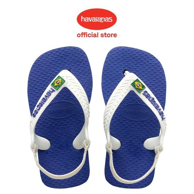 Havaianas Brasil Logo Marine Blue Baby Sandals - Sandal Anak