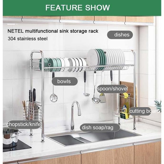 304 Rak Piring Wastafel Stainless Steel / Rak Wastafel Dapur