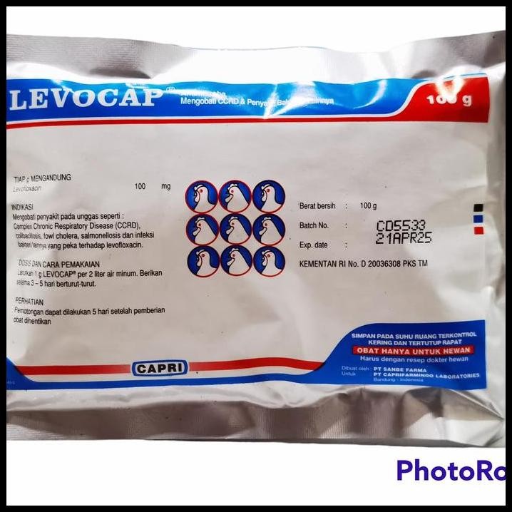 Levocap 100 gr - Obat Hewan Ternak Unggas CRD kompleks pernapasan