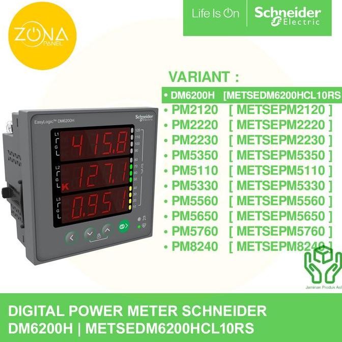 Power Meter Schneider Dm6200 Dm6200H Metsedm6200Hcl10Rs Easylogic