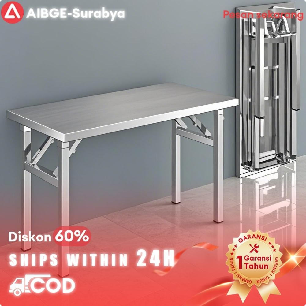 Meja Lipat Portable Meja Kantor Besi Meja Pelatihan Serbaguna Meja Bar Dapur Lipat