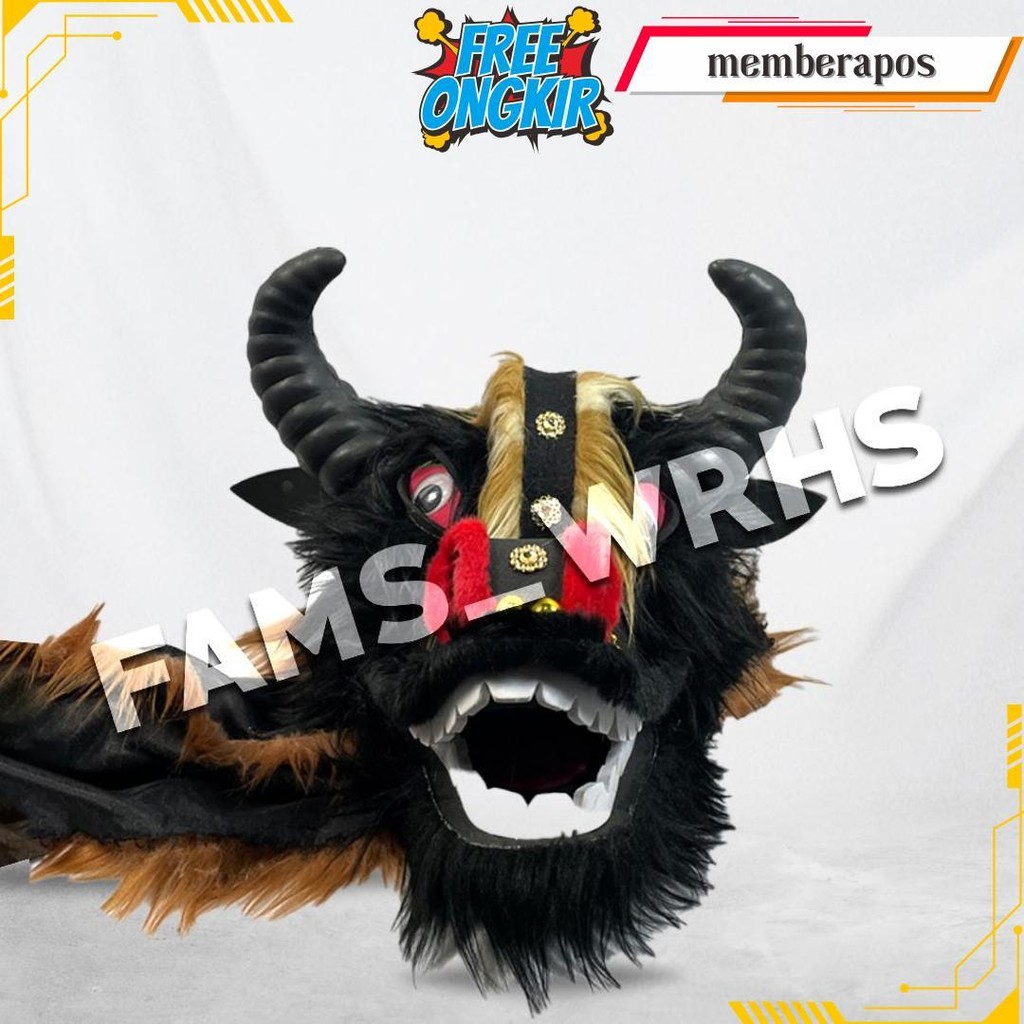 Bantengan Mangap Spons Topeng Bantengan Kerbau Siap Kirim