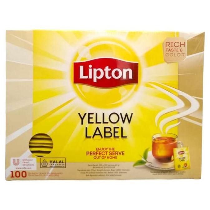 

Super Murah!, Mg Lipton Teh Kemasan Celup Tea Bag Yellow Label With Envelope 100 X 2Gram