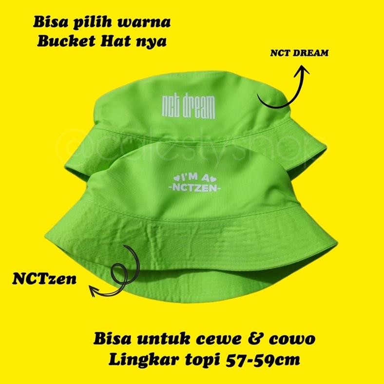 BUCKET HAT NCT TOPI NCT DREAM NCT 127 NCT U WAY V SM ENTERTAINMENT NEON NCTZEN LIGHSTICK NCT JAEHYUN