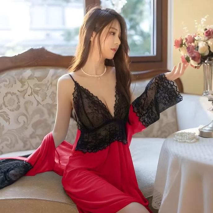 baru 9202 Luxlace baju sexy jumbo pakaian dinas wanita daster seksi wanita jumbo baju tidur transpar