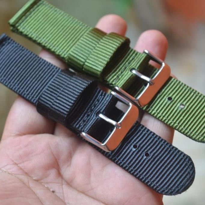 new  STRAP TALI JAM TANGAN KANVAS HITAM HIJAU PREMIUM