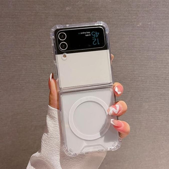 Magnetic Magsafe Casing Samsung Galaxy Z Flip 3 Clear Case Flip3