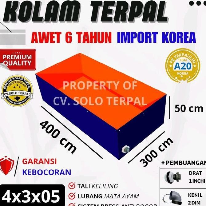 Kolam Terpal Ikan Kolam Terpal Kotak A20 400X300X50 / 300X400X50 / 4X3X05 / 3X4X05 Kolam Terpal Untu