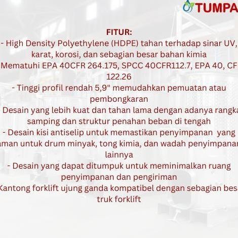 

new !!! TUMPA 2 Drum Spill Deck Spill Containment Pallet With Drain Plug - TUM1215