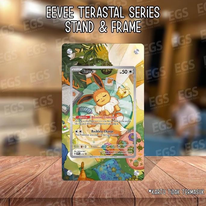 ready stock  stand frame eevee ar terastal festival kartu bonus