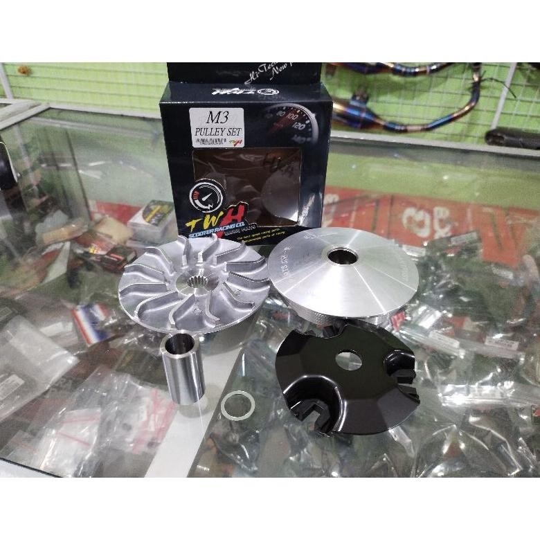 PULLEY RACING RUMAH ROLLER TWH MIO M3 FINO 125 MIO Z 125 PULLEY SET RACING TWH 13,5 DERAJAT MADE IN 
