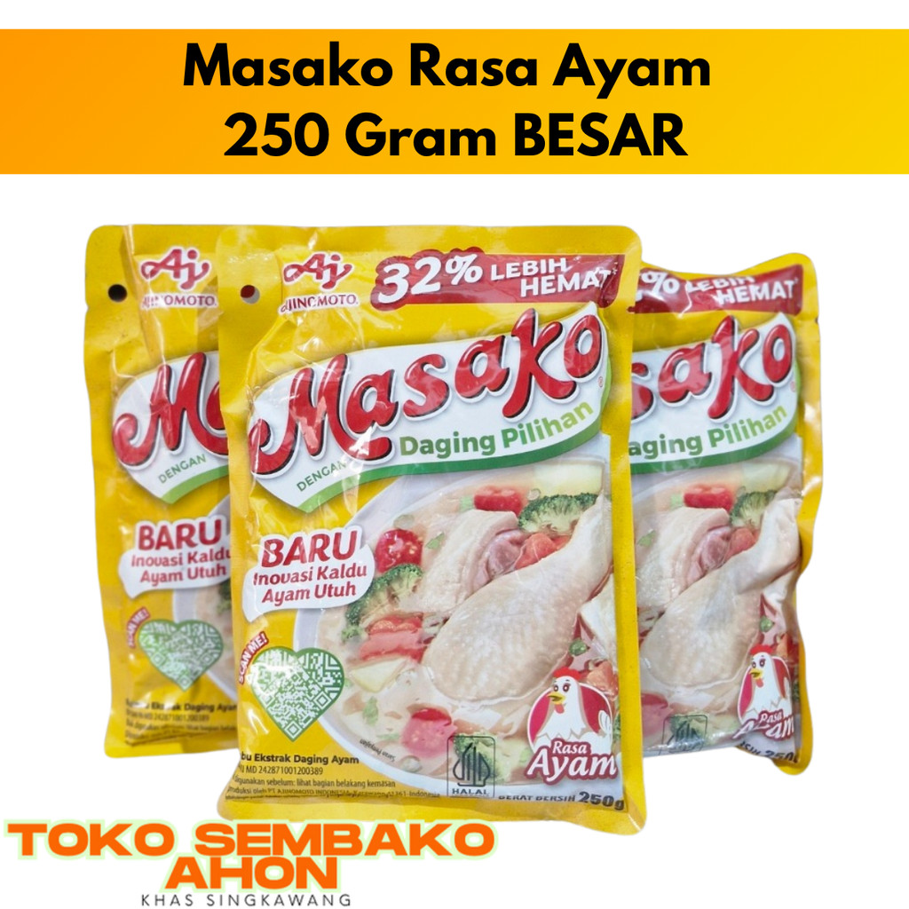 

Masako Rasa Ayam 250 Gram Harga Per Pcs / MASAKO BESAR AYAM / Masako Ayam Ekonomis / Masako Bumbu Kaldu Ayam / Masako 250gr Hemat