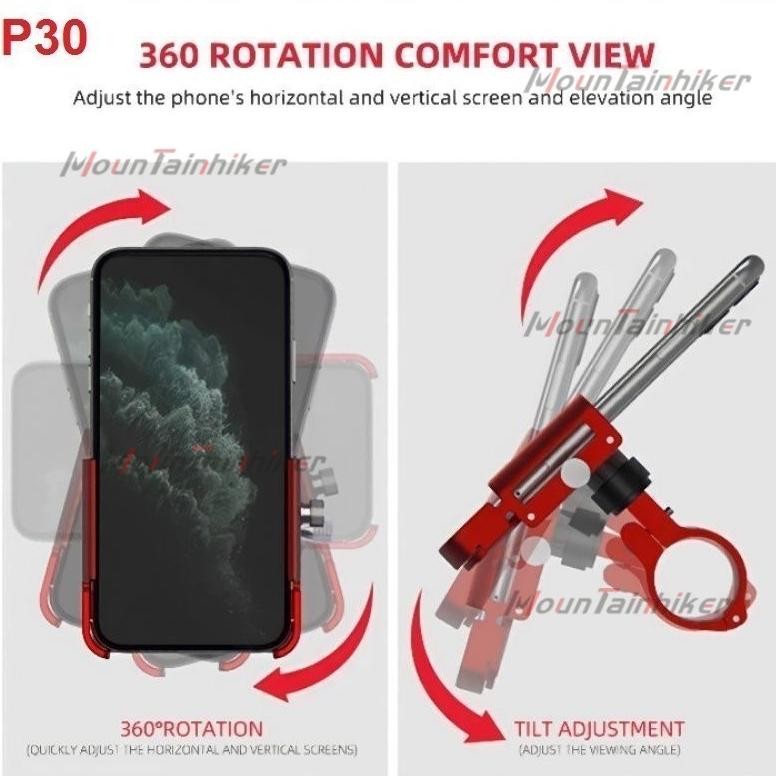 New - Phone Holder Sepeda GUB P30 Original Phone Holder Hp GPS Sepeda Motor Alumunium Alloy Tempat H