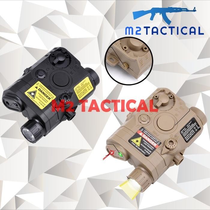 Sedia ANPEQ 15 / PEQ-15 ABS Senter Flashlight + Red Laser Merah + Survival Green Light WGB DCobra Ra