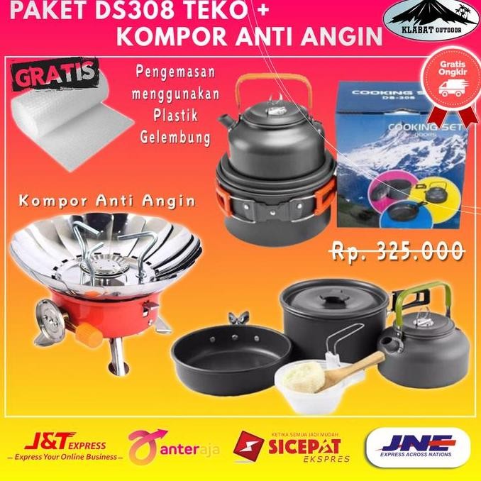 Alat Masak Camping Ds 308 Plus Kompor Mawar Cooking Set Nesting Teko Kualitas Terbaik Harga Termurah