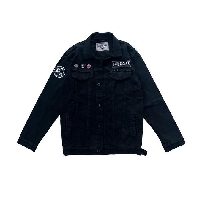 Jaket Denim Sablon Jaket Jeans Pria Patch Bordir Bring Me The Horizon Bmth 011