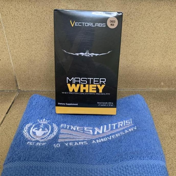 [mochstore] Master whey vectorlabs 7 sachet bonus sport towel suplemen fitness iso