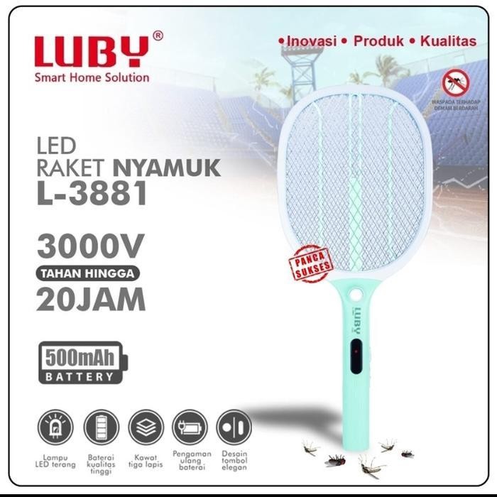 Raket Nyamuk Listrik + Senter LED Charge Multi Fungsi Luby Ori