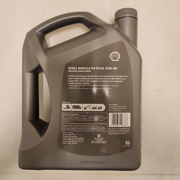 Oli Mobil Diesel Genset Diesel Shell Rimula R4 Plus (5 Liter)