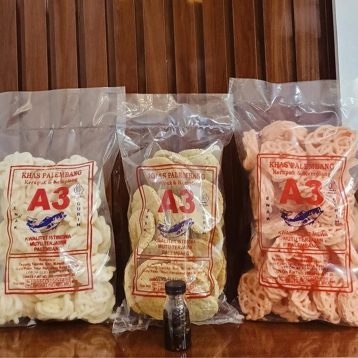

Paket Pas 7 Kerupuk Sanggul Kemplang Kulit Krupuk Mawar Udang Sambal Botol