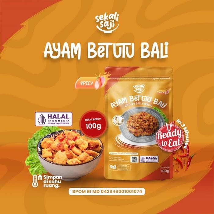 

Lauk Instan Ayam Betutu Bali 100Gr Makanan Siap Saji Lauk Pauk Mateng Halal - Sekali Saji