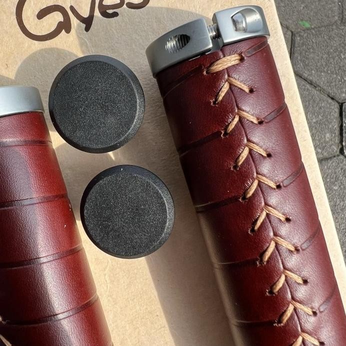 Part Sepeda Hand Grip Sepeda Coklat Vintage Brown Klasik Handgrips Gyes Lurus Asli