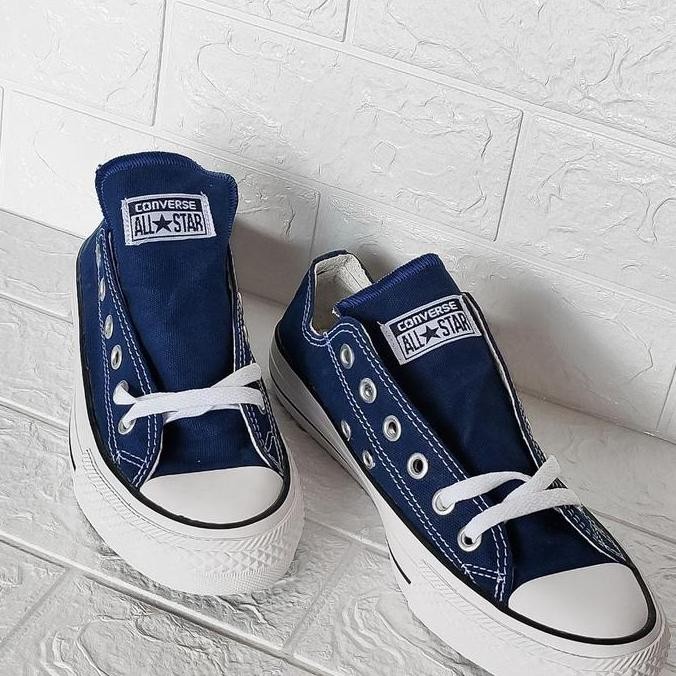 Sepatu Converse All Star Original Low Basic Navy Biru Tua Pendek Ori (Best Quality)