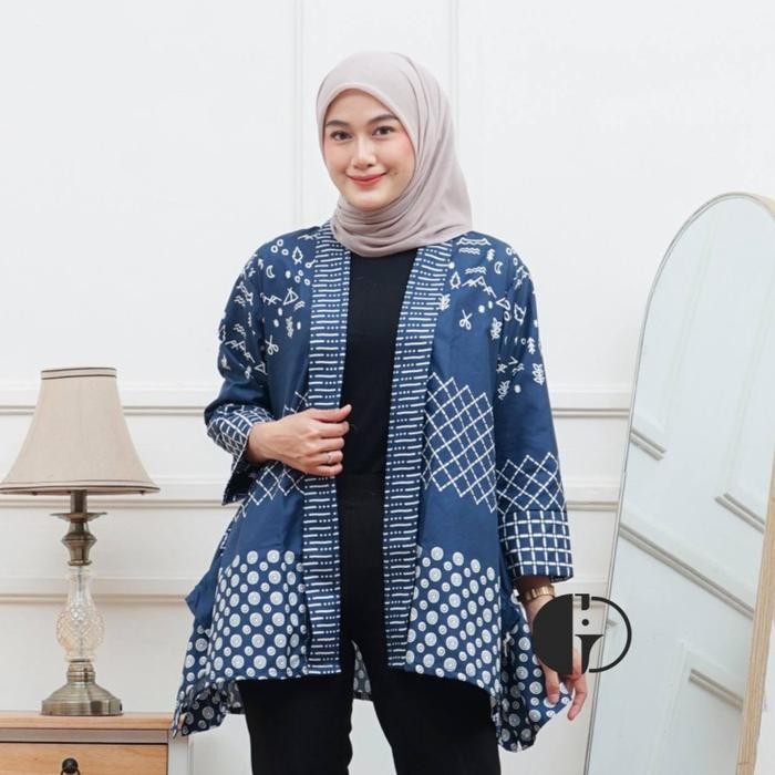 DWF Granito.id - Outer Sakura Batik polimikro Kondangan Seragam kerja / Formee Outfit / lengan panja