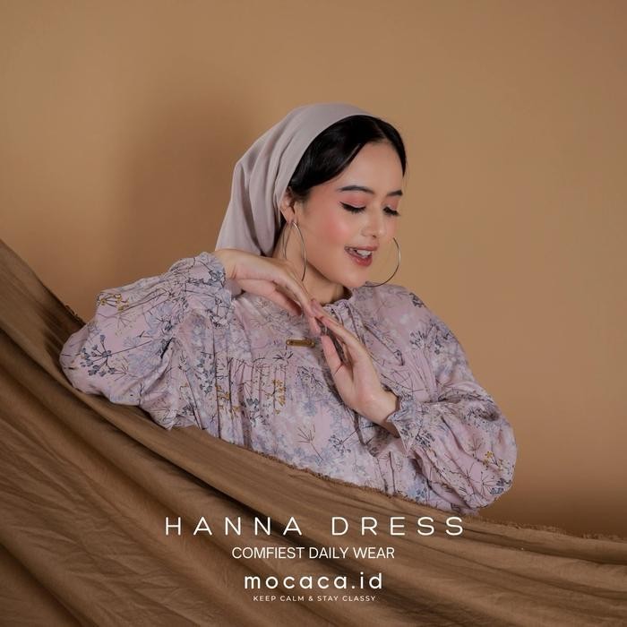 DWF Baju Muslimah Wanita Syari Casual Maxi - Hanna Dress Motif Rayon Pastel Printing Adem Halus Bumi