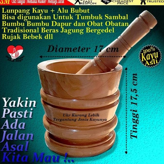 New Lumpang Kayu Besar / Tumbukan Kayu / Lumpang+Alu