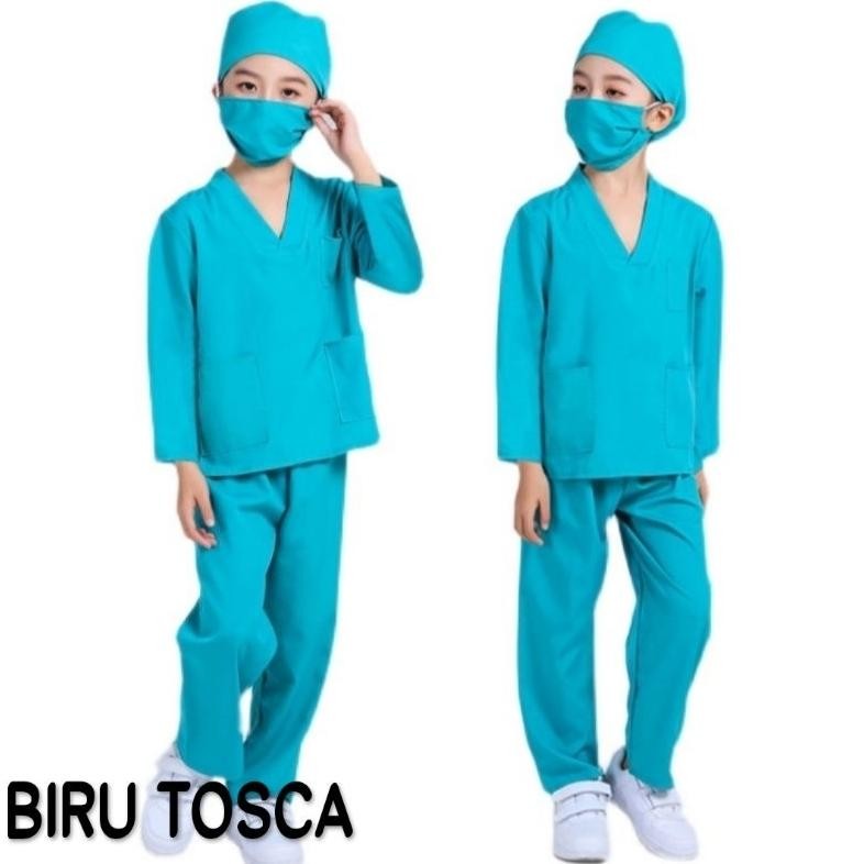 Baju Profesi Dokter Anak Tangan Panjang - Baju Dokter Kecil - Kostum Profesi Anak Tk / Sd Sale