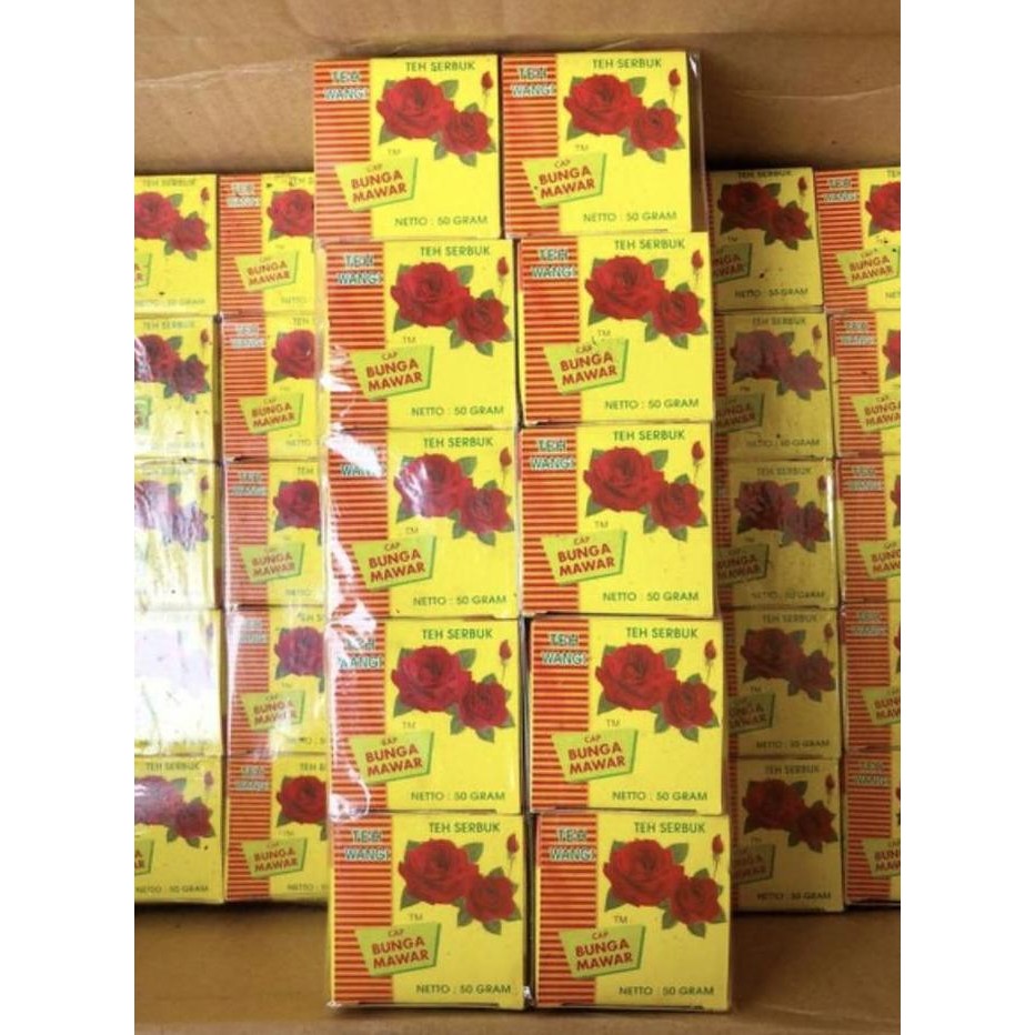 

Teh Mawar 10 Bungkus /Teh Bubuk Cap Bunga Mawar (1 Pak Isi 10 Bungkus)